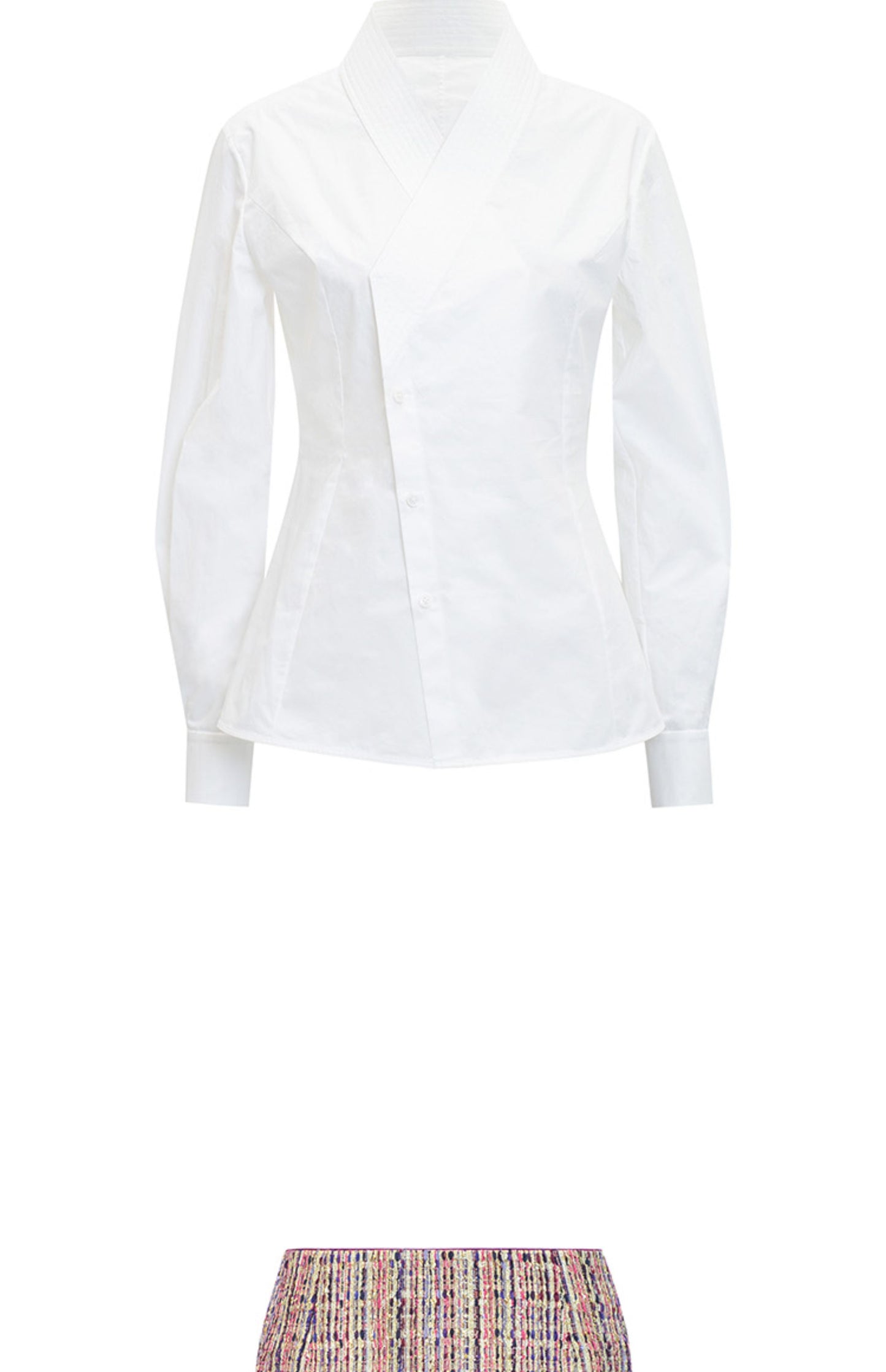 M essential Ma Kai designer kneaded gold coarse spinning iris stacked embroidery slim top - LIVING.