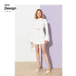 Fall autumn workwear style white dcut out bell sleeve shirt dress - Irina