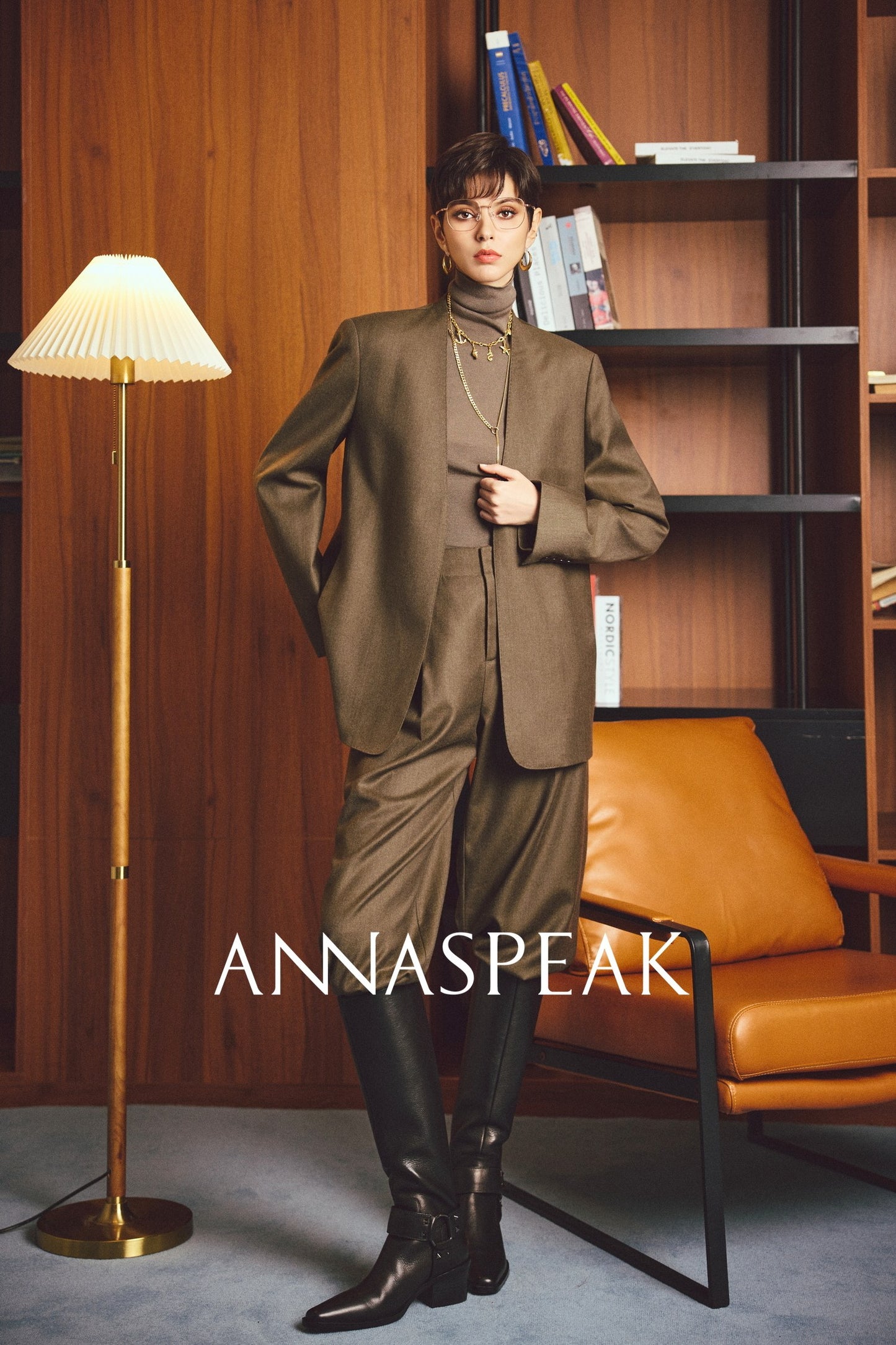 ANNASPEAK Worsted Wool Flannel Suit Vest Pants Set-OSAR.