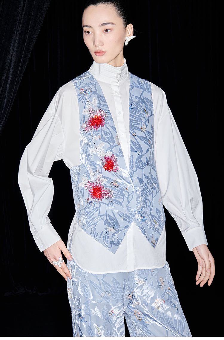 M essential Mackay designer embroidered eight treasures sedum vest -Haruyama