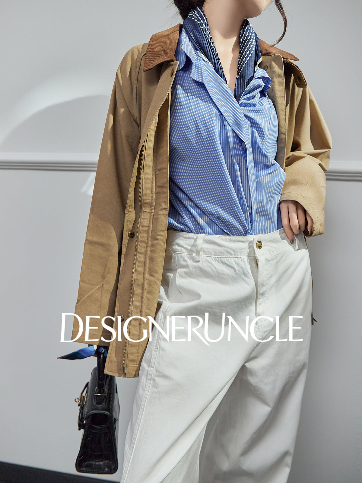 DGU| Dark brown retro light luxury niche design retro style top jacket - Stephania.