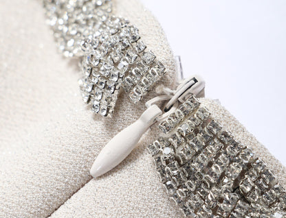 WANGXO | Sequin Silk Knit Dress with Vertical-Cut Waist A-Line Hem  SÉLI.