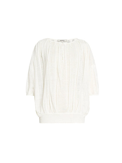ZHUCHONGYUN crew neck spherical loose pinch knit top--RIKA.