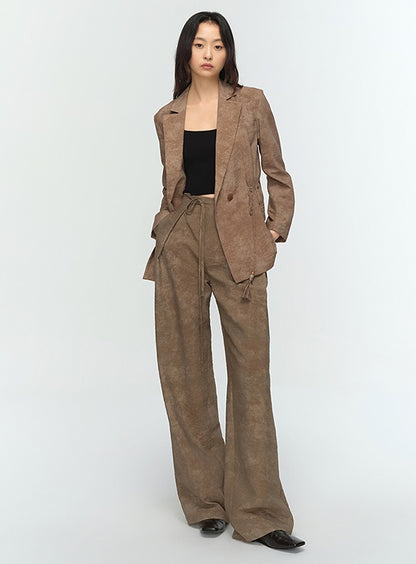 COMME MOI  summer women's tassel drawstring waist suit - SARAH.