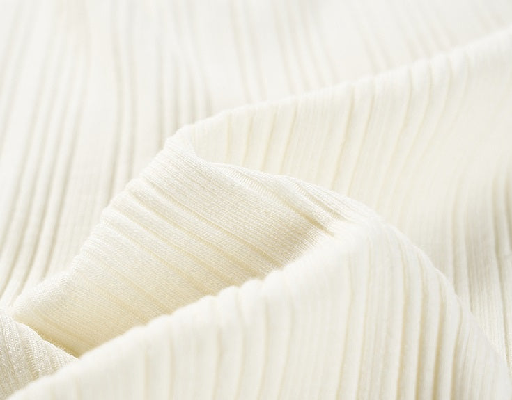 COMME MOI Lu Yan designer new women's Henry collar wool base T-shirt - OLIVIA.