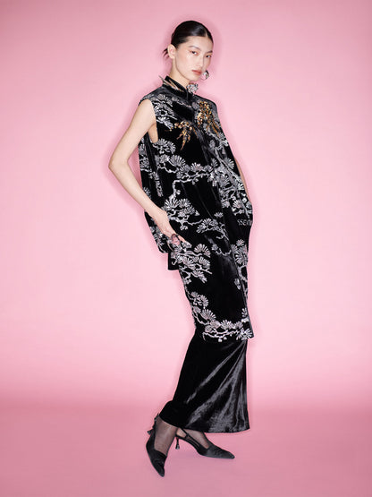 M ESSENTIAL Mackay designer brand embroidery bamboo vest long skirt - CLASS