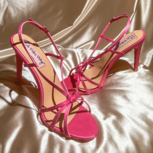 Le Palais Vintage Original Fine Strap Simple Silk Satin High Heels-Blessing.