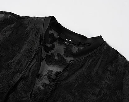 COMME MOI  summer women's silk embroidered half-sleeved top - EVE.