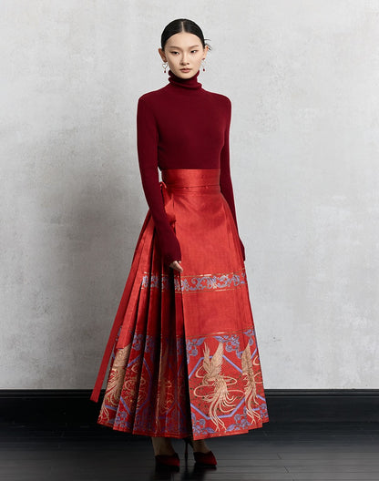 HECO Plain Base Layer Top High Neck black white red apricot Long Sleeve Knit Sweater - nice.