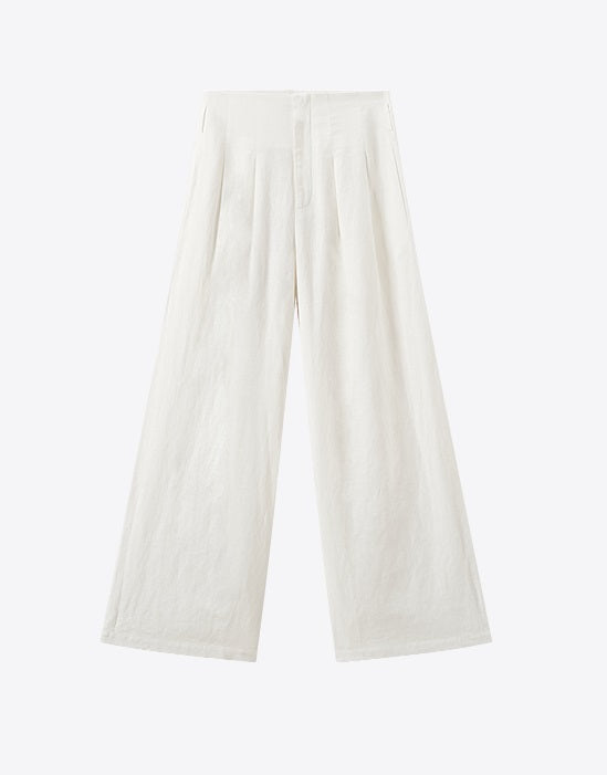 COMME MOI women's light linen wide-leg pant suit set - MESSIAH.