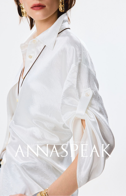 ANNASPEAK cut slightly wrinkled NAIA acetic acid slimming top mermaid skirt-NANA.