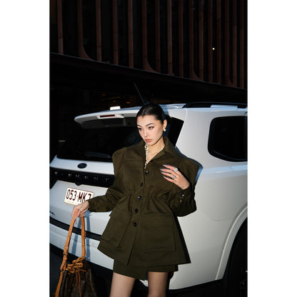MEI SANGUAN long-sleeved jacket irregular skirt suit - ANDY