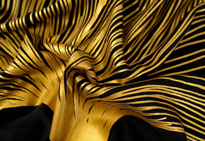 HECO Chinese Draped Summer Heavy Industry Ginkgo Biloba Print Slim Skirt - COLS.