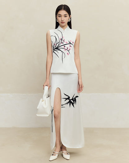 HECO sleeveless purple black white vest top women - waters.