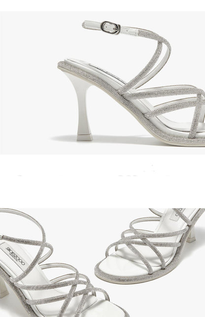 SHOESZOOO Summer Wear Open Toe Stiletto Sandal Heels - TOAST.