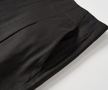 COMME MOI  Summer Waist Pressed Pleated Wide-leg Black Pants - SINS.