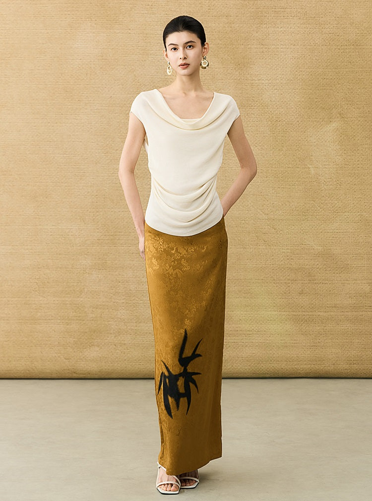 HECO Chinese style swing collar sleeveless knitted sweater T-shirt - HEART.