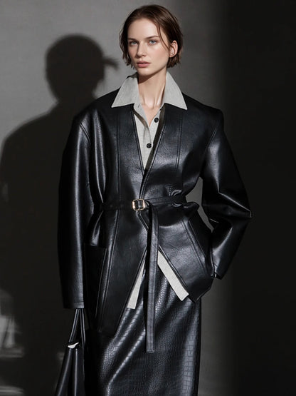 PIAOIN Luxury Old Money Style Wool Shirt Women's Single Breasted Shirt-FERA