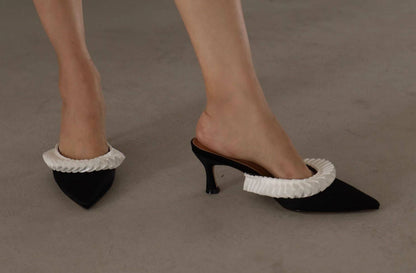 B-FEI French Semi-Drag Pointed Toe Mid-Heel-CHROLLO.