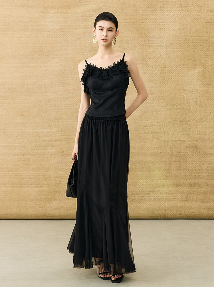 HECO Chinese style simple large elegant and flowing skirt - ELITE.