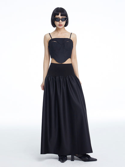 TINY IN Black Cutout Bandeau Strap Women's Versatile Top-FADA