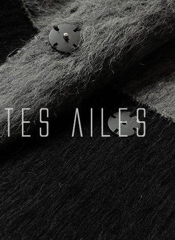 LE VENT&TES AILES French luxury fine long color-block wool coat -ALEC.