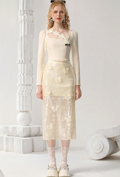 CHECOCRE Stubble Sweet Girly Knitwear Cropped Base Top - GIO.