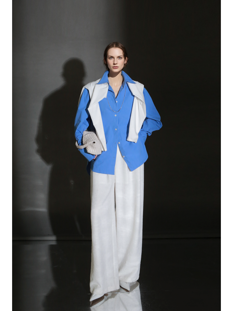 PIAOIN minimalist silhouette commuter shirt oversize versatile loose luxury -COX.