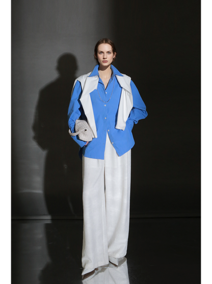 PIAOIN minimalist silhouette commuter shirt oversize versatile loose luxury -COX.