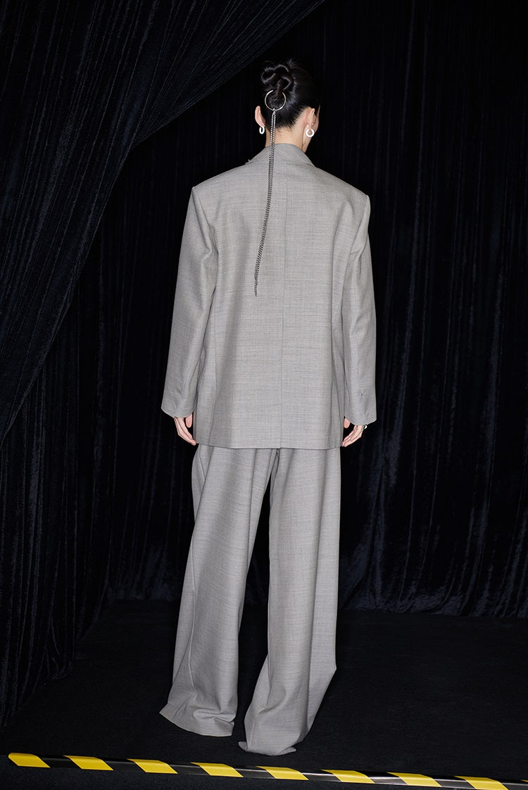 M essential Mackay designer skinny wool orchid crystal lamp tassel bead suit - TONY.