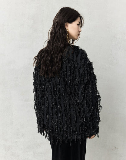 HECO Three-dimensional Tassel Fashion Top Shirt Women - flesh.