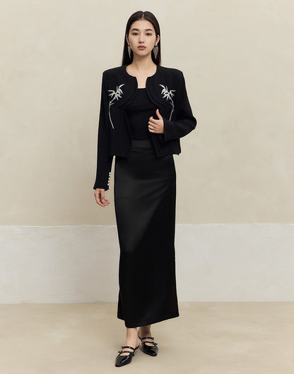 HECO spring embroidery acetate hemp short jacket women - gift.