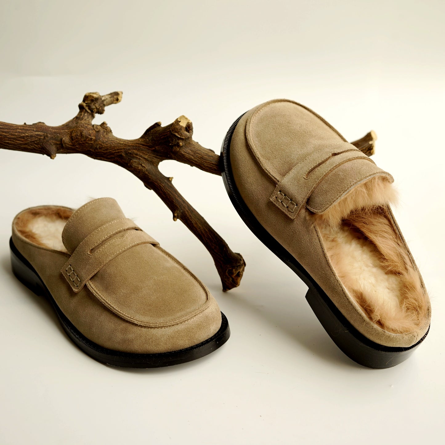 B-FEI single  leather casual flats shoes-PIE.