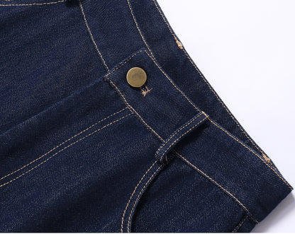 WANGXO | Light-Breathing Tencel Cotton Custom Metal Buckle Vest & Wide-Leg Pants Retro Denim Suit-YARA