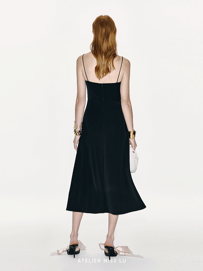 ATELIER MISS LU Spring/summer Bubble Texture Spell Receiver Waist Slip Dress - EVADE.