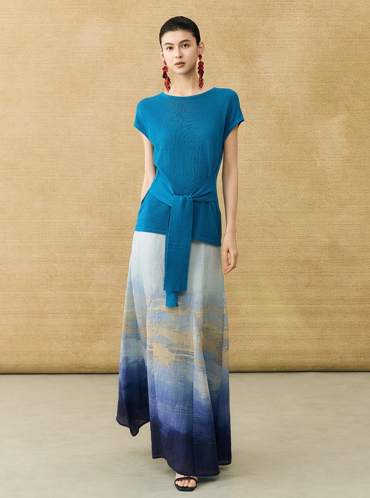 HECO Chinese Atmosphere Summer Drape Elegant Straight Skirt - MUSC.