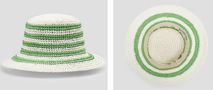 COMME MOI  summer straw bucket hat visor - ELLIE.