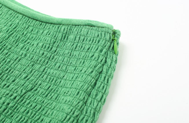 ZHUCHONGYUN spring turquoise fashion commuter wave skirt-ASADA.