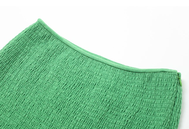 ZHUCHONGYUN spring turquoise fashion commuter wave skirt-ASADA.