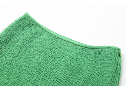 ZHUCHONGYUN spring turquoise fashion commuter wave skirt-ASADA.