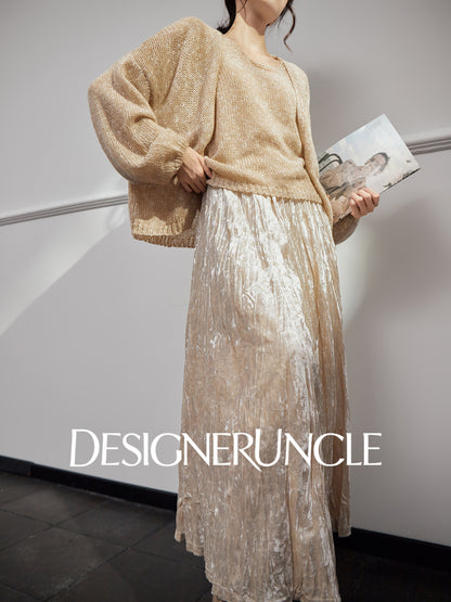 DGU "Molan" dark gray new lazy wind versatile high-end two-piece set - William.