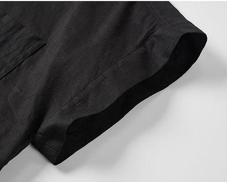 COMME MOI Summer Casual Black Small Cap Sleeve Straight Shirt - SALEM.