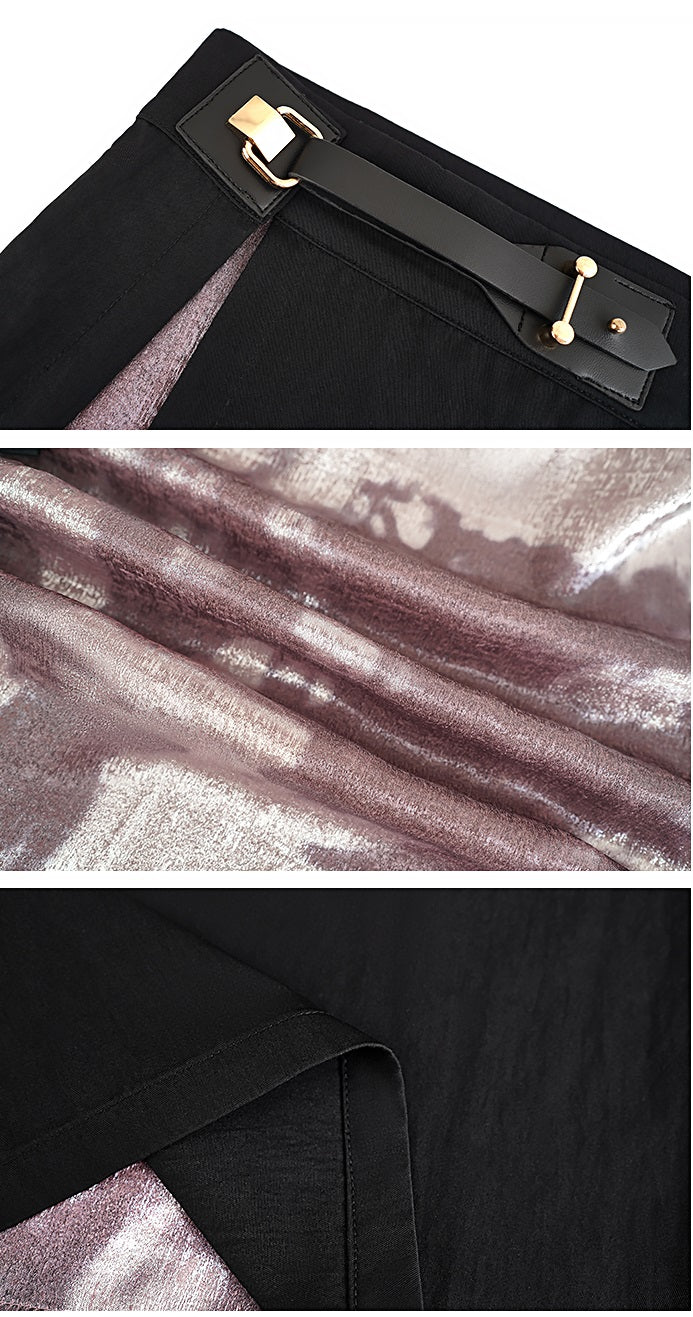 HECO Black Slit Summer High-waisted Long Skirt - MUSE.