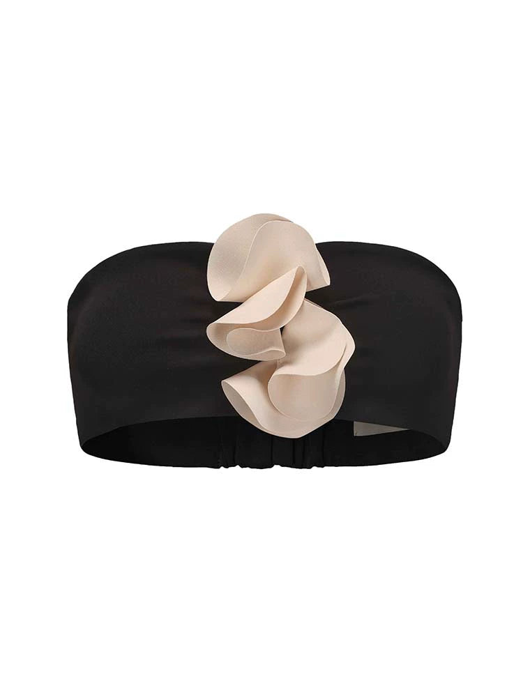 ATELIER MISS LU Three-dimensional Orchid Patch Bandeau Top - MATHEW.