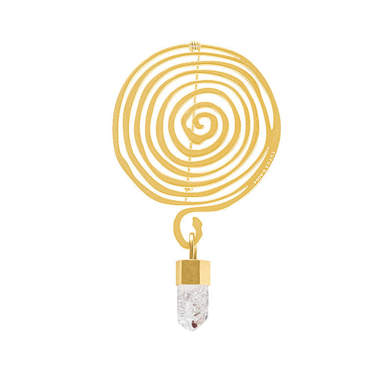 TUYUE Brass Gold Plated Energy Structure Natural Brooch Pendant- LUNA.