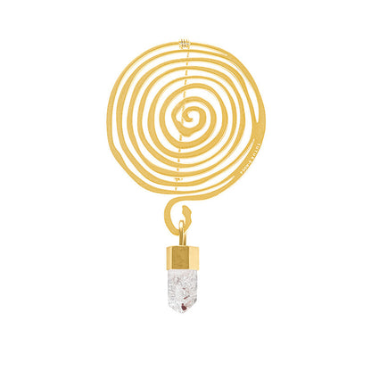 TUYUE Brass Gold Plated Energy Structure Natural Brooch Pendant- LUNA.