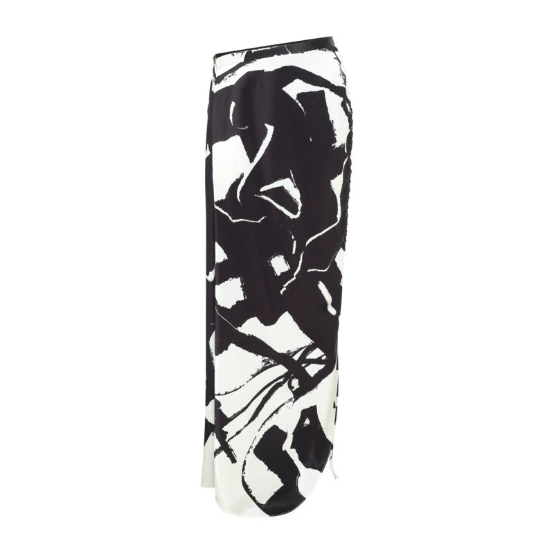 ZHUCHONGYUN Autum Print Sirred Skirt-GAJEEL.