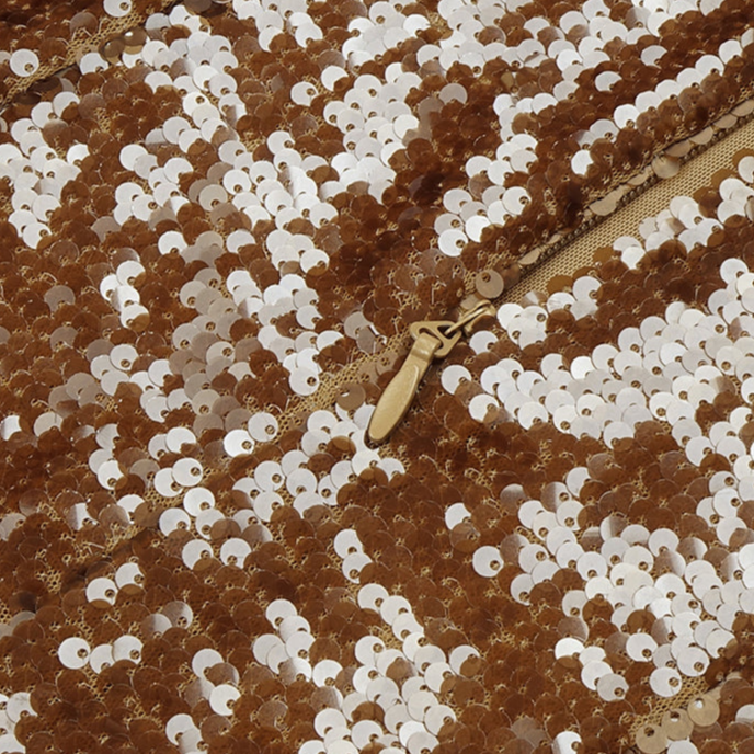 DOLLY High End Brown V-neck Sleeveless Flower Design Long Dress-OVA