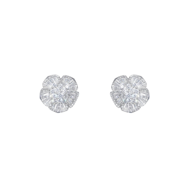 Wardrobes by Chen Luxury Sliver Butterfly Shaped Diamond Earrings-Fola