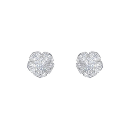 Wardrobes by Chen Luxury Sliver Butterfly Shaped Diamond Earrings-Fola